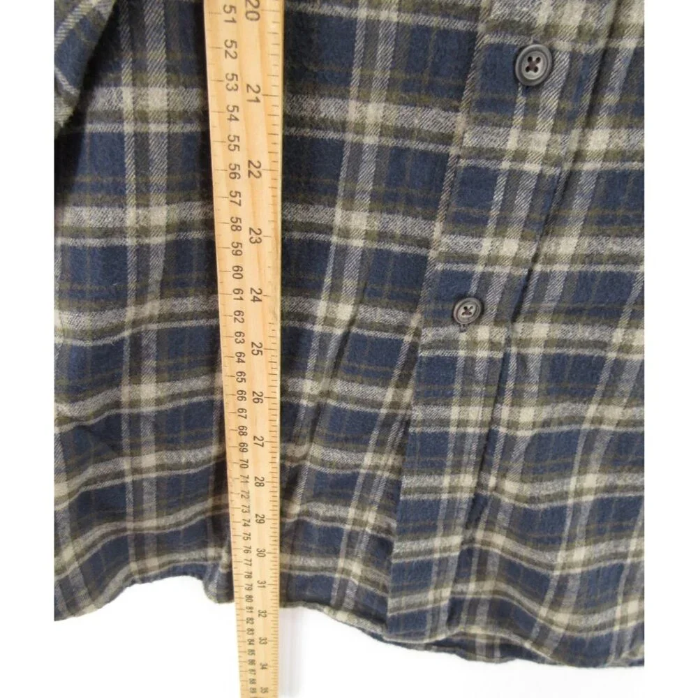 VINTAGE American Eagle Shirt Large Flannel Button Down Plaid Pocket